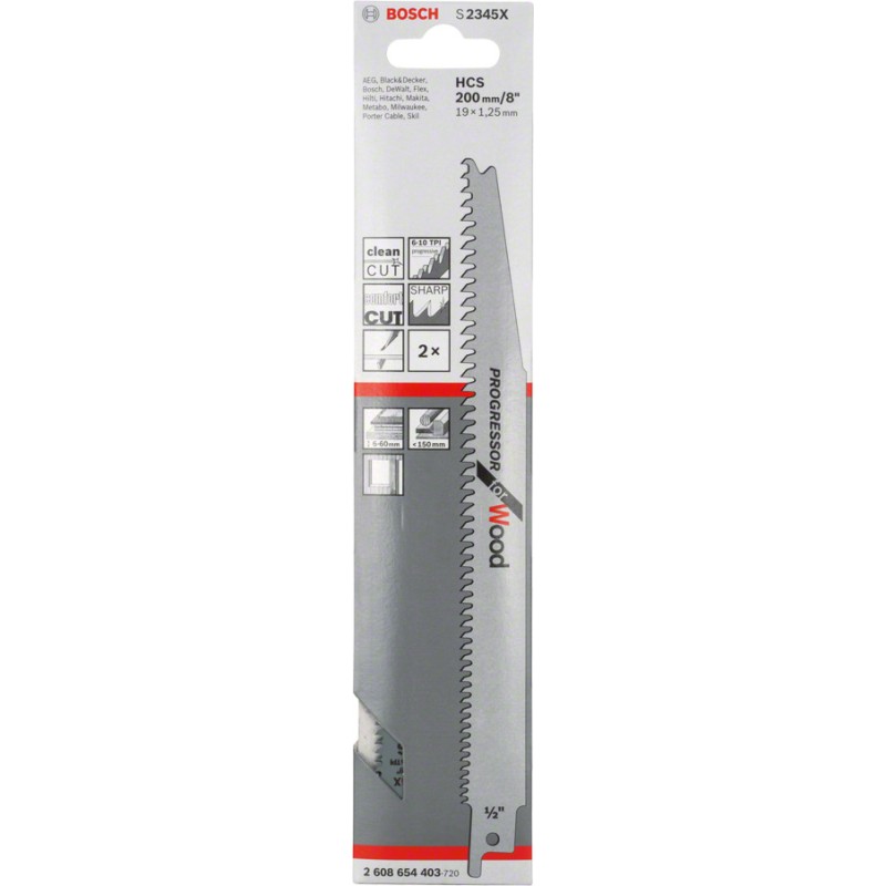 Bosch Set 2 panze ferastrau sabie S 2345 X Progressor for Wood, 200mm