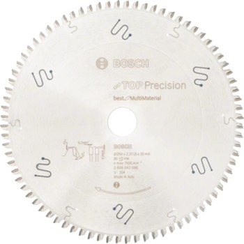 Bosch Panza ferastrau circularTop Precision Best for Multi Material, 254x30x2.3mm, 80T