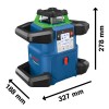 Bosch GRL 650 CHVG Nivela laser rotativa cu laser VERDE (650 m) + Receptor si telecomanda + BT 170 Trepied + GR 500 Rigla
