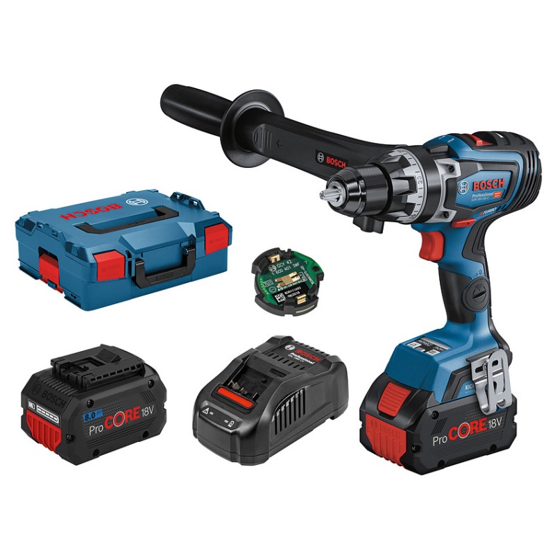 Bosch GSR 18V-150 C Masina de gaurit si insurubat brushless cu 2 acumulatori Li-Ion, 8 Ah, 150 Nm + L-BOXX