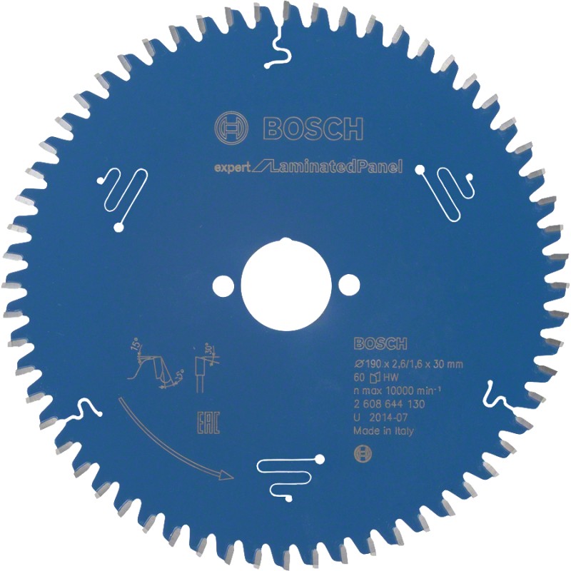 Bosch Panza ferastrau circular Expert for Laminated Panel, 190x30x2.6mm, 60T
