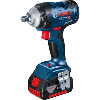 Bosch GDS 18V-400 Surubelnita cu impact brushless 18V + 2 acumulatori Li-Ion, 2Ah si 5Ah, 400Nm + Valiza + GSB 18V-50 Masina de gaurit cu percutie brushless, Li-Ion, 50Nm