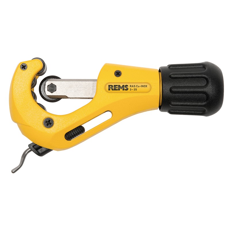 REMS Set promo Masina de indoit tevi Curvo Set 15-18-22-28 580027 R220 + Taietor tevi RAS Cu INOX 3-35 113350 R 580X03