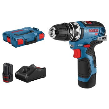 Bosch GSR 12V-35 FC Set Masina de gaurit si insurubat 35Nm + 2 x acumulatori Li-Ion, 3Ah + incarcator rapid GAL 12V + L-Boxx