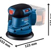 Bosch GEX 185-LI (solo) Slefuitor excentric Li-Ion, 18V, fara acumulator in set