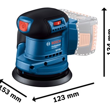 Bosch GEX 185-LI (solo) Slefuitor excentric Li-Ion, 18V, fara acumulator in set