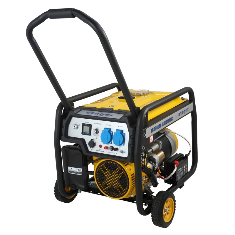 Stager FD 3600ER Automatic Generator open-frame 3kW, monofazat, benzina, pornire electrica, autonomie pana la 30h