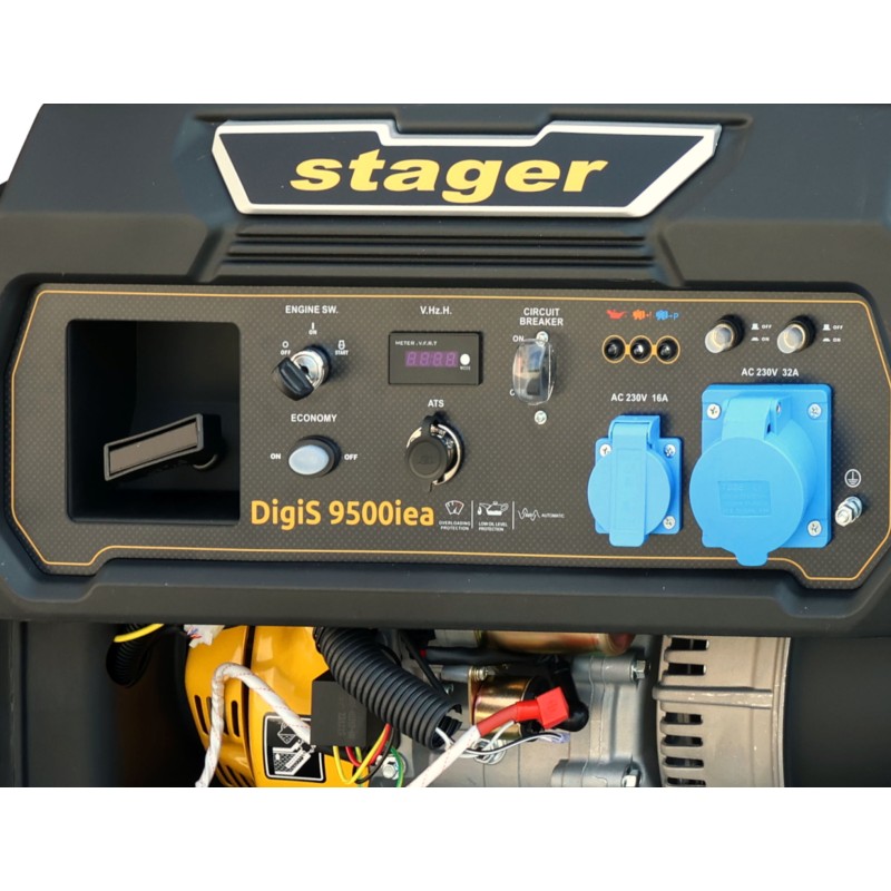 Stager DigiS 9500iea Generator digital invertor open-frame 9.5kW, monofazat, benzina, optional automatizare, autonomie pana la 16h