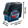 Bosch GCL 2-50C + RM2 + BM3 + Set nivela laser cu linii + Clema pentru tavan + L-BOXX