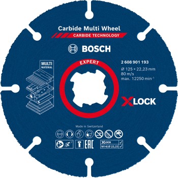 Bosch Disc taiere Expert Carbide Multi Wheel cu X-Lock, 125x22.23 mm