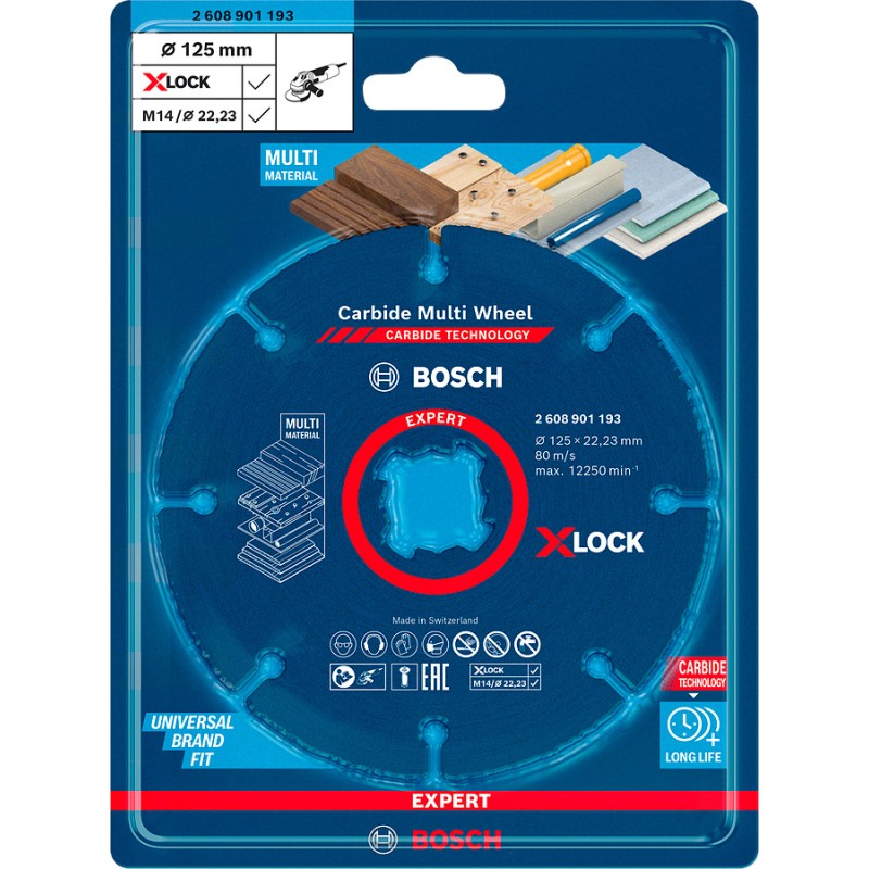 Bosch Disc taiere Expert Carbide Multi Wheel cu X-Lock, 125x22.23 mm