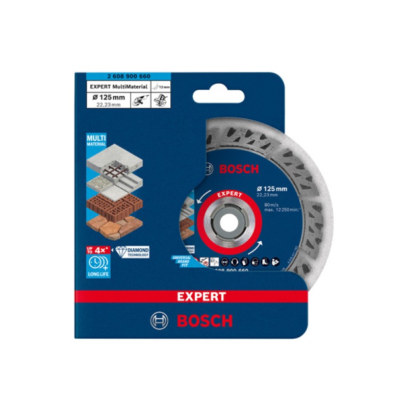 Bosch Disc diamantat Expert MultiMaterial, 2.2x22.23x125mm