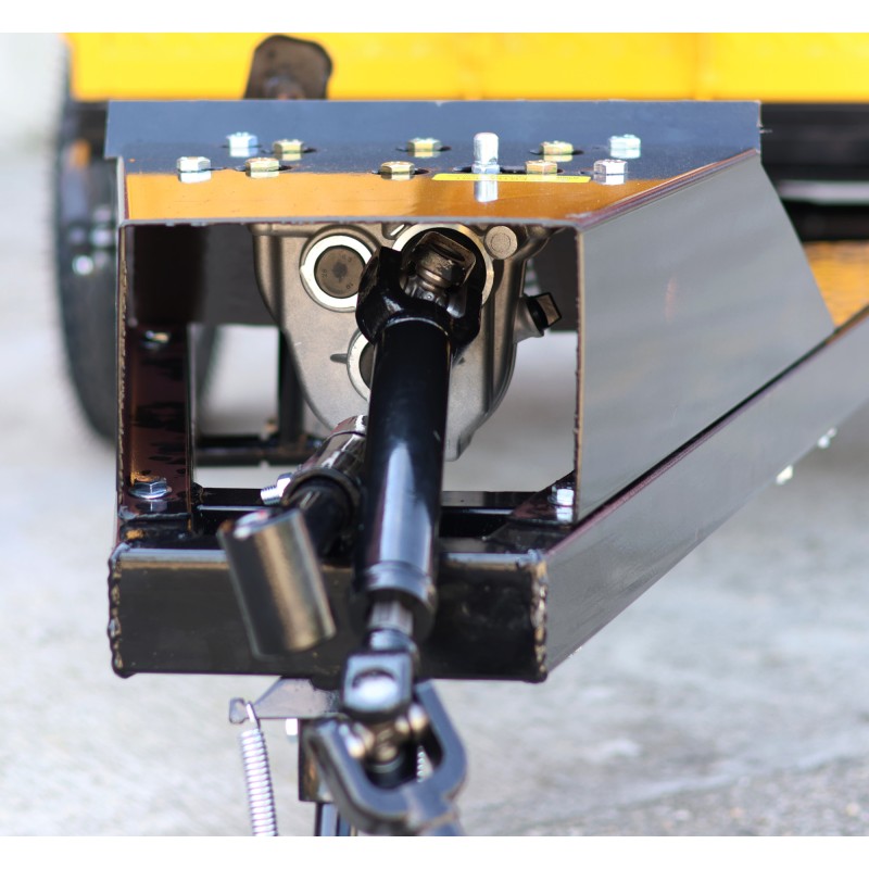 ProGARDEN Alpine RM500T Remorca cu tractiune 500kg cu obloane, 1 osie, prindere bolt pentru motocultor, roti profil rutier 5.00-12, 4 prezoane, RIM 3.50B