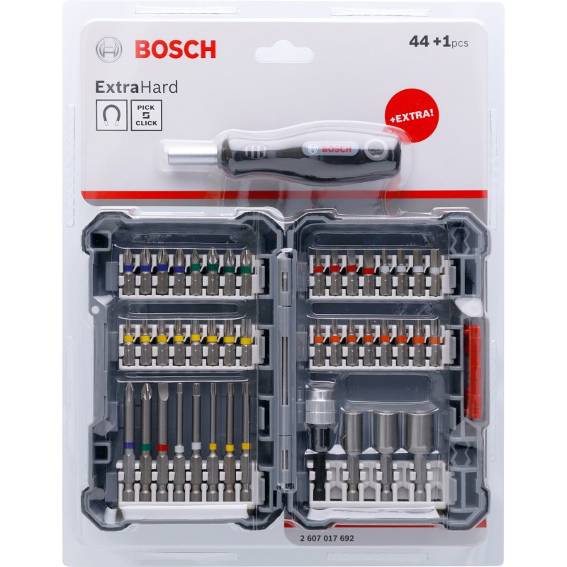 Bosch Set 45 piese Extra Hard mixt cu chei tubulare