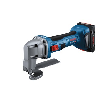 Bosch GSC 18V-16 E Foarfeca pentru tabla + 2 acumulatori ProCore Li-Ion 18V + incarcator 4Ah + L-Boxx