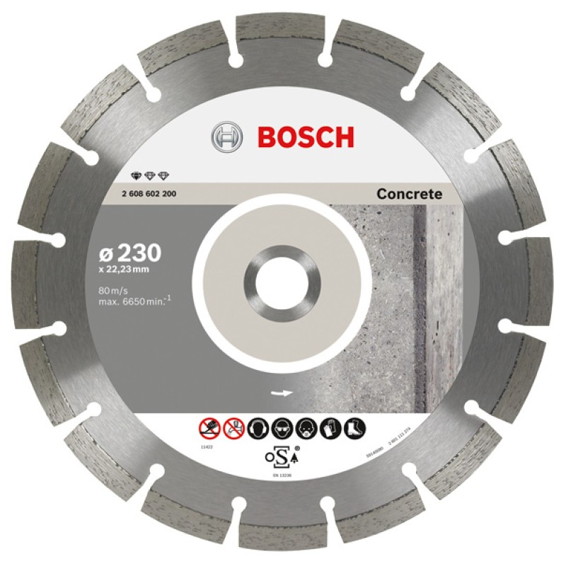 Bosch Set 10 discuri diamantate Standard for Concrete 2.3x22.23x230mm
