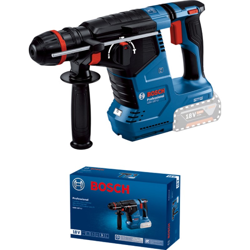 Bosch GBH 187-LI (solo) Ciocan rotopercutor brushless Li-Ion 18V, 2.4J, fara acumulator in set