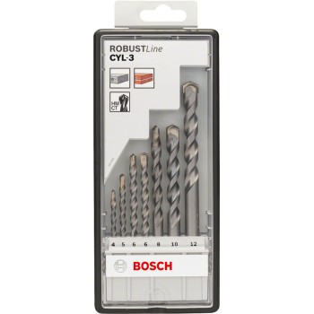 Bosch Set 7 burghie Robust Line CYL-3 pentru beton 4/5/6/8/10/12mm, caseta