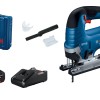 Bosch GST 185-LI Ferastrau vertical brushless 125mm + 2 acumulatori Li-Ion, 18V, 4Ah CoolPack + Incarcator rapid + variza profesionala