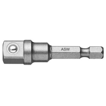 Unior ASW-103310 Adaptor hexagon exterior 1/4 patrat exterior 1/2", 50 mm