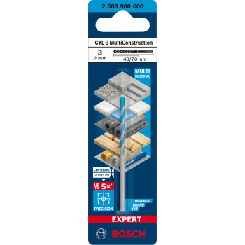 Bosch Burghiu multifunctional CYL-9 Multi Construction, 3x40x70mm