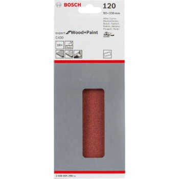 Bosch Set 10 Foi abrazive C430, 93x230mm, G120