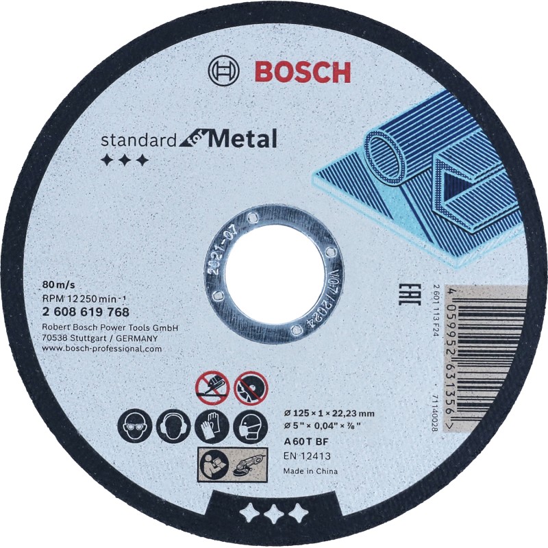 Bosch Disc de taiere Standard for Metal 1x22.23x125mm