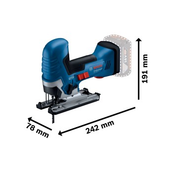 Bosch GST 185-LI Ferastrau vertical 125mm + 2 acumulatori Li-Ion 18V, 4Ah + incarcator rapid si acceorii
