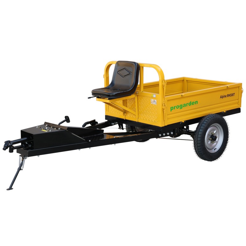 ProGARDEN Alpine RM500T Remorca cu tractiune G2, 500kg, 1 osie, prindere bolt pentru motocultor, roti profil rutier 5.00-12, 4 prezoane, RIM 3.50B