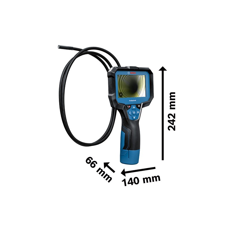 Bosch GIC 12V-4-23 C Camera inspectie display 4.3", cordon 150cm + 4 Baterii 1.5V LR6 (AA) + Adaptor acumulatori alcalini AA1