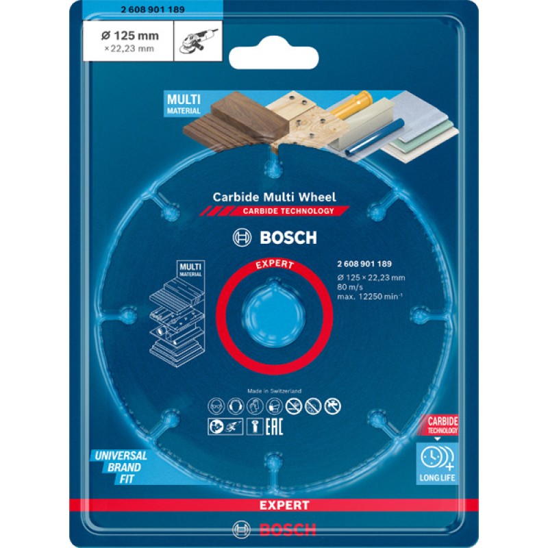 Bosch Disc taiere Expert Carbide Multi Wheel, 125x22.23 mm