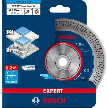 Bosch Disc diamantat Expert HardCeramic, 125x22.23x1.4x10mm