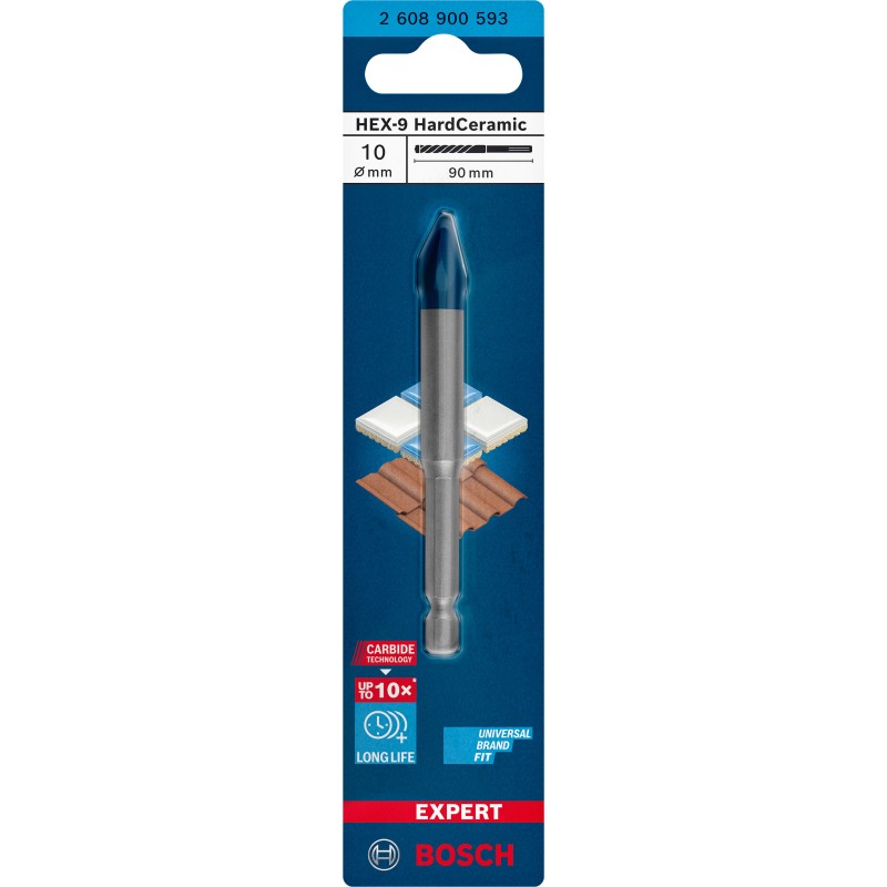 Bosch Burghiu Hex-9 Hard Ceramic, 10x90mm, Expert