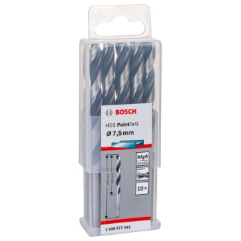 Bosch Set 10 burghie metal HSS PointTeQ, 7.5x69x109mm