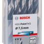 Bosch Set 10 burghie metal HSS PointTeQ, 7.5x69x109mm