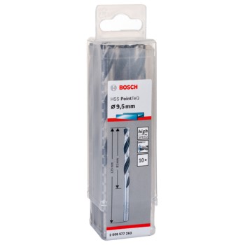 Bosch Set 10 burghie metal HSS PointTeQ, 9.5x81x125mm