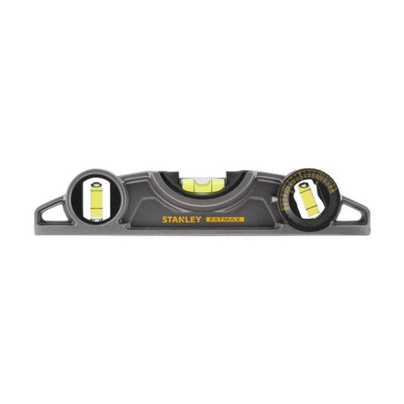 Stanley 0-43-609 Nivela magnetica Fatmax Torpedo, aluminiu, 250 mm, 3 fiole