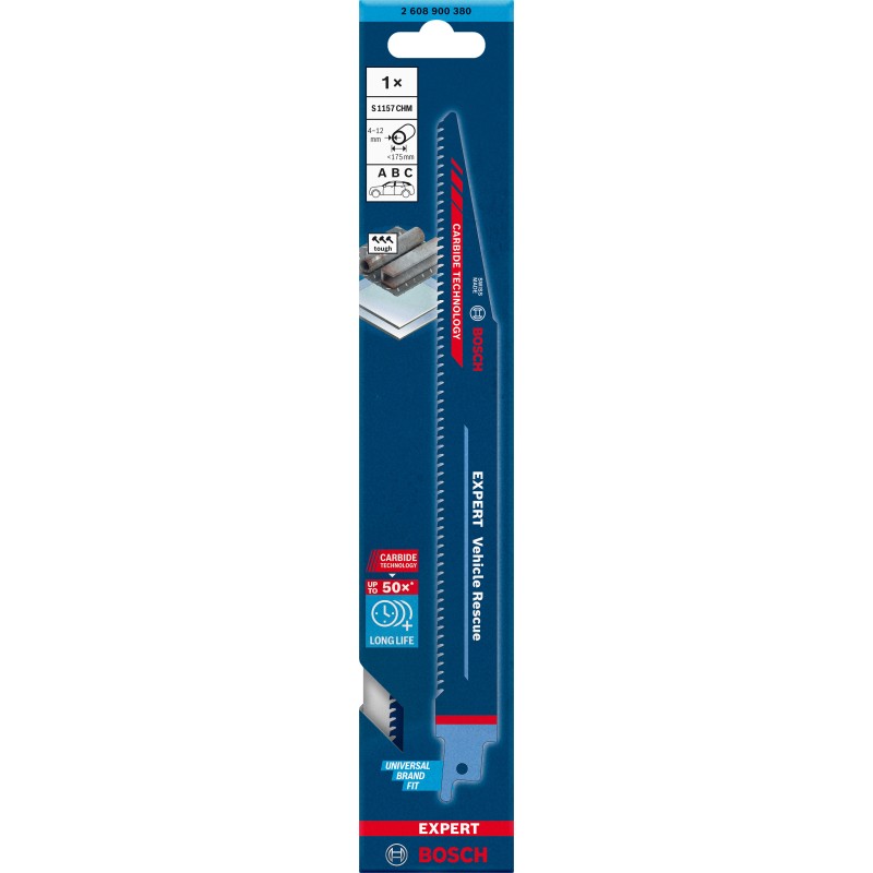 Bosch S 1157CHM Panza ferastrau sabie pentru descarcerare si dezmembrare auto, 1.35x20x225mm, Expert