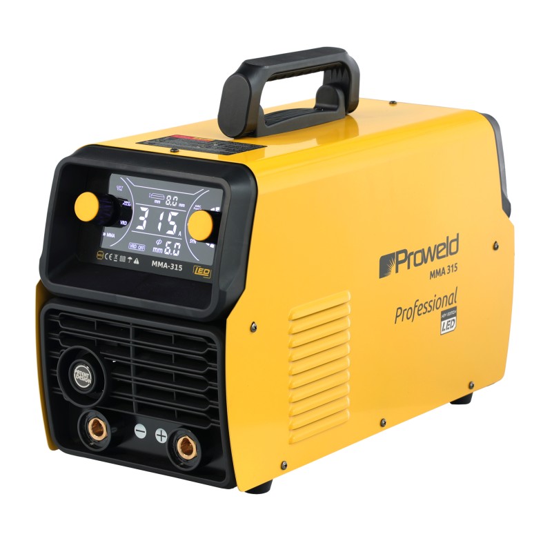 ProWELD MMA 315 LED Invertor digital sudură 315A, MMA Puls, TIG Lift, Arc Force, VRD, Electrozi Ø 2.0–6.0 mm, Oțel, Inox, Fontă