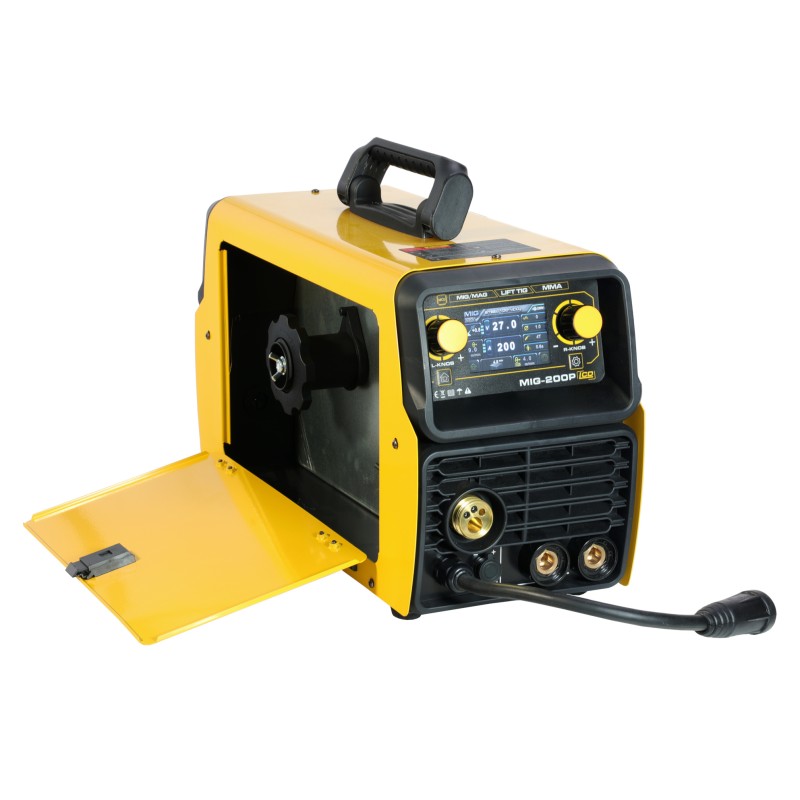 ProWELD MIG 200P LCD Synergetic Pulse & Double Pulse, MIG/MAG, TIG, MMA, Oțel, Inox, Aluminiu, Fontă, 200A
