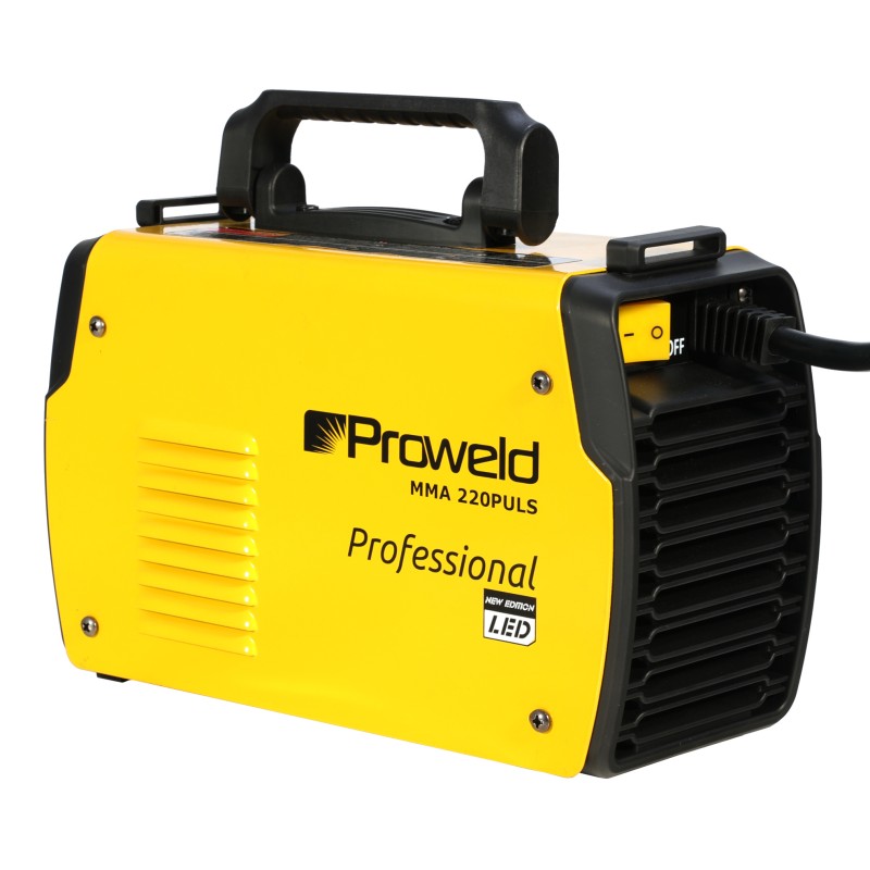 ProWELD MMA 220 Puls Invertor digital sudură 220A, Pulse MMA, TIG Lift, Arc Force, VRD, Electrozi Ø 1.6–5.0mm, Oțel, Inox, Fontă