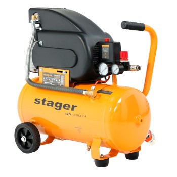 Stager Air 20D24 compresor aer, 24L, 8bar, 200L/min, monofazat, angrenare directa