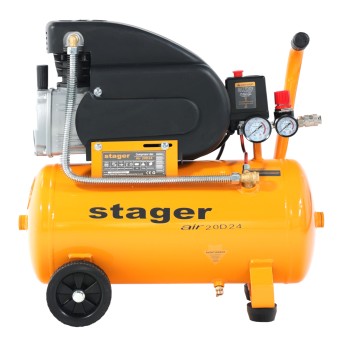 Stager Air 20D24 compresor aer, 24L, 8bar, 200L/min, monofazat, angrenare directa