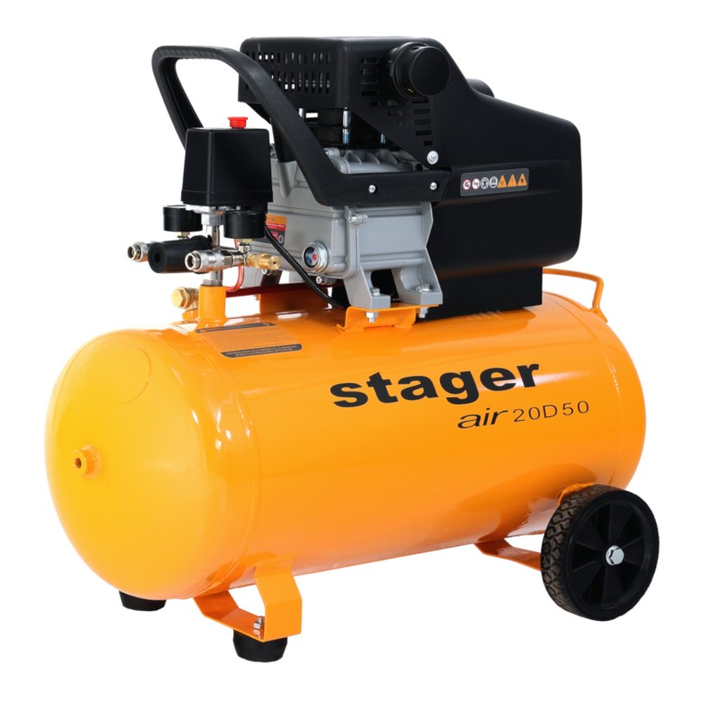 Stager Air 20D50 compresor aer, 50L, 8bar, 200L/min, monofazat, angrenare directa