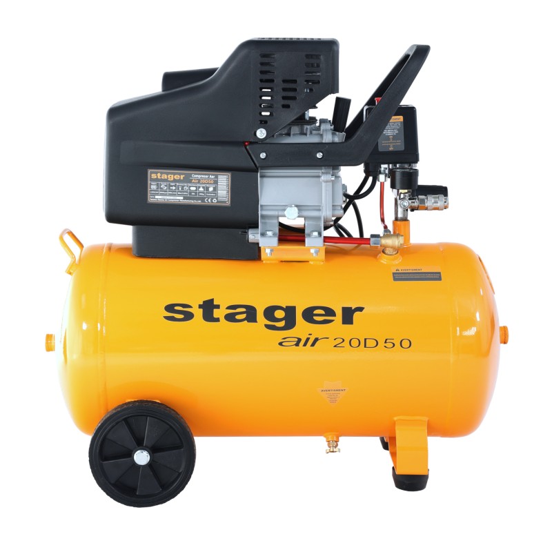 Stager Air 20D50 compresor aer, 50L, 8bar, 200L/min, monofazat, angrenare directa