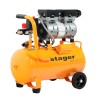 Stager Air 14DS24 compresor aer, 24L, 8bar, 135 L/min, monofazat, angrenare directa, silentios