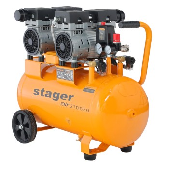 Stager Air 27DS50 compresor aer, 50L, 8bar, 270L/min, monofazat, angrenare directa, silentios