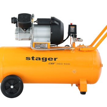 Stager Air 36D100 compresor aer, 100L, 10bar, 356L/min, monofazat, angrenare directa
