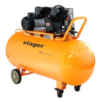Stager Air 32C250 compresor aer, 250L, 10bar, 324L/min, monofazat, angrenare curea