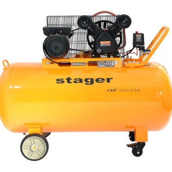 Stager Air 32C250 compresor aer, 250L, 10bar, 324L/min, monofazat, angrenare curea